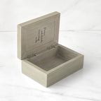Light gray box open to show inside reads "Protect and cherish; give wings to fly"